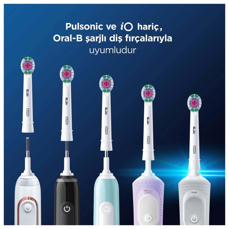 Oral-B Pro 3D White X-Filament Şarjlı Diş Fırçası Yedek Başlığı 4 Adet