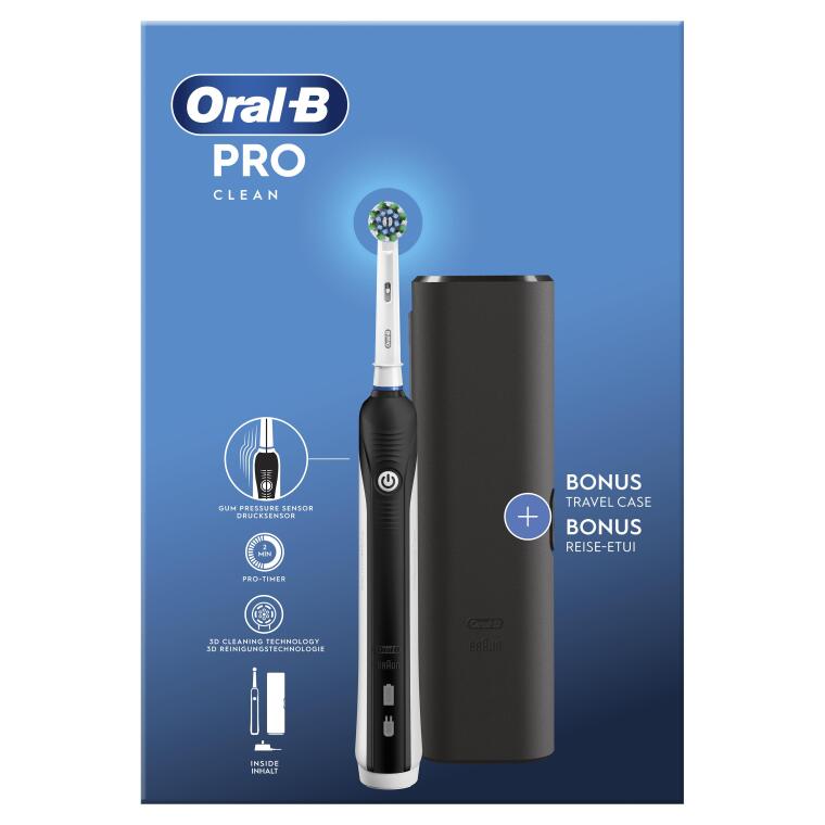Oral-B Pro Clean Şarjlı Diş Fırçası Siyah + Seyahat Kabı