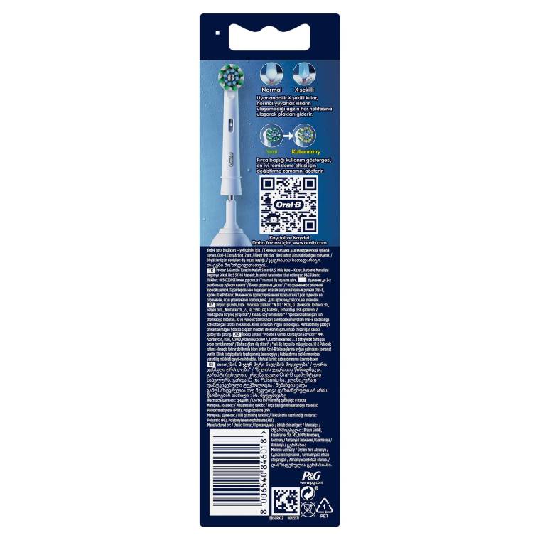 Oral-B Pro Cross Action X-Filament Şarjlı Diş Fırçası Yedek Başlığı 2 Adet