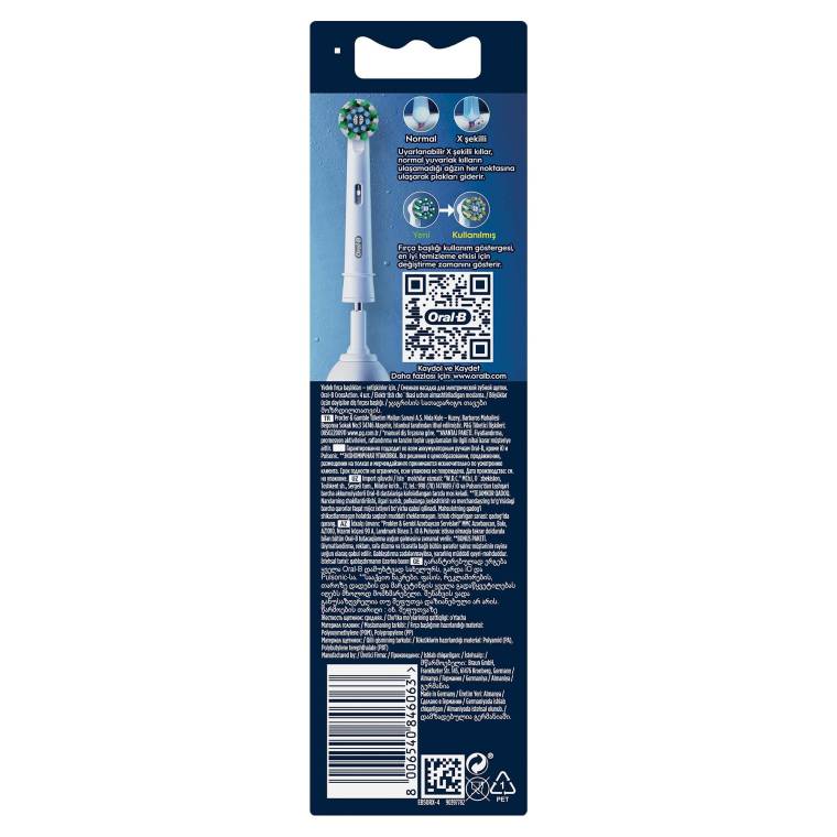 Oral-B Pro Cross Action X-Filament Şarjlı Diş Fırçası Yedek Başlığı 4 Adet