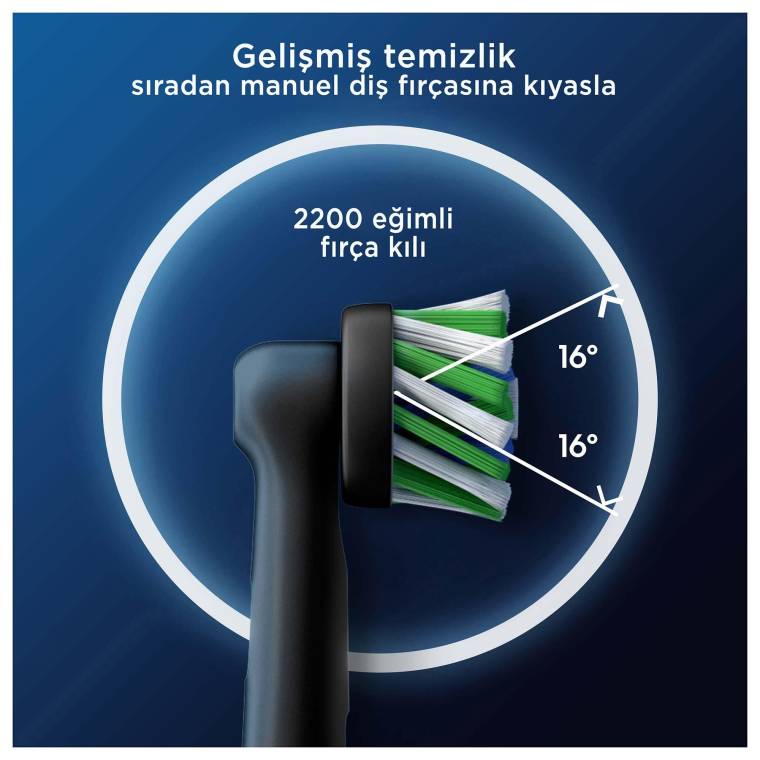 Oral-B Pro Cross Action X-Filament Siyah Şarjlı Diş Fırçası Yedek Başlığı 4 Adet