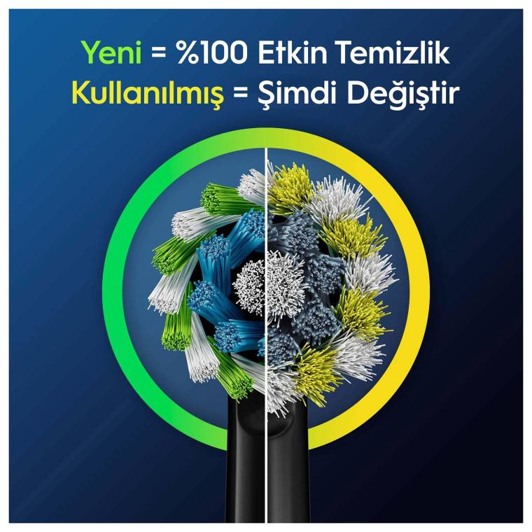 Oral-B Pro Cross Action X-Filament Siyah Şarjlı Diş Fırçası Yedek Başlığı 4 Adet