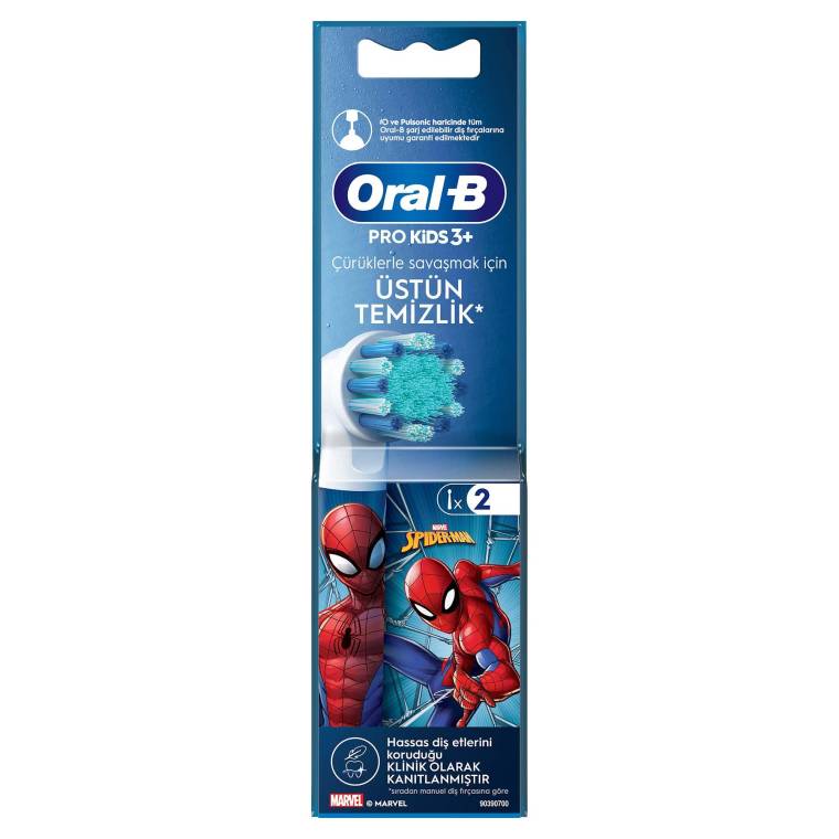 Oral-B Pro Kids Spiderman Şarjlı Diş Fırçası Yedek Başlığı 2 Adet