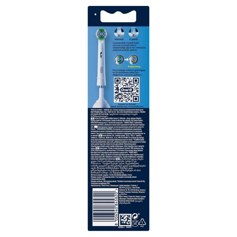 Oral-B Pro Precision Clean X-Filament Şarjlı Diş Fırçası Yedek Başlığı 4 Adet