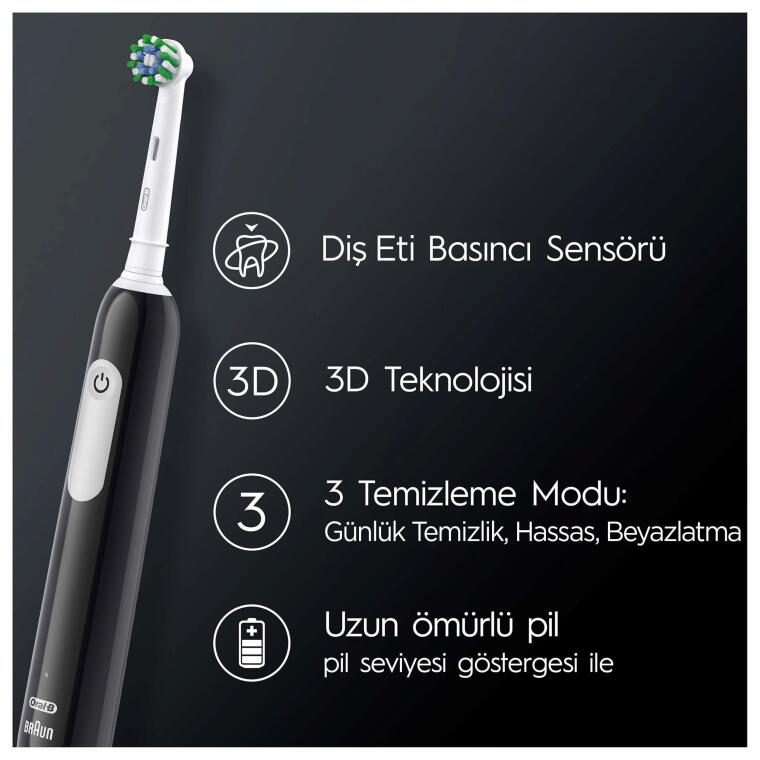 Oral-B Pro Series 1 İkili Paket, Siyah ve Mavi Şarjlı Diş Fırçaları