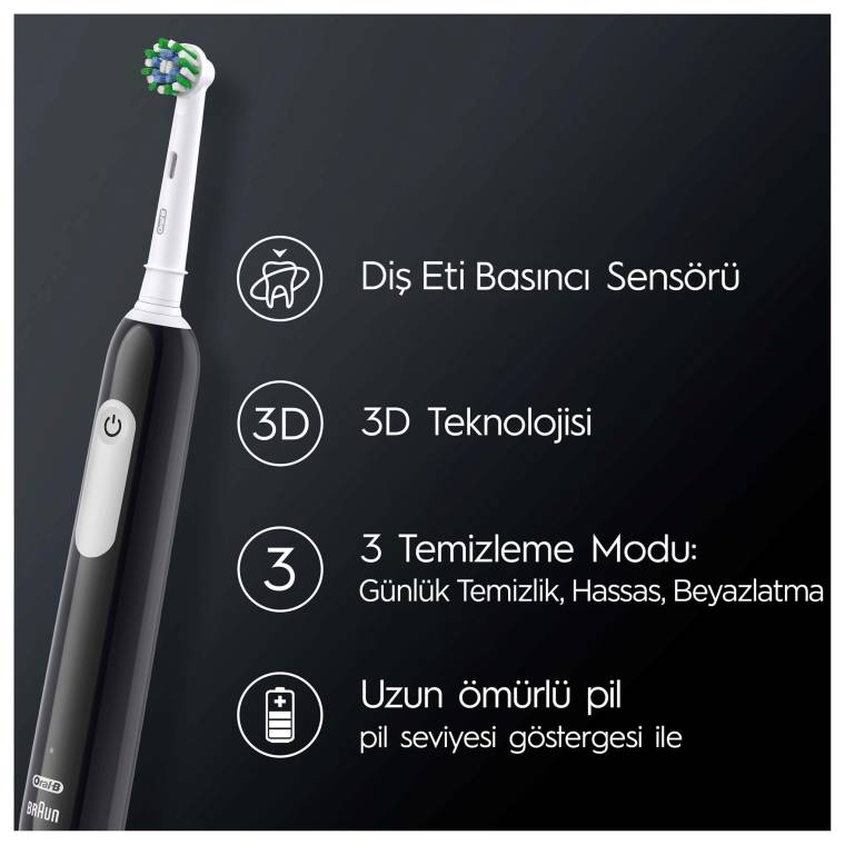 Oral-B Pro Series 1 Şarjlı Diş Fırçası Siyah + Seyahat Kabı
