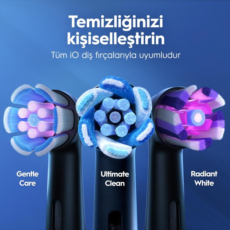 Oral-B iO2 Şarjlı/Elektrikli Diş Fırçası, 2'li Set, Siyah & Orman Yeşili, 2 Fırça Başlığı, Seyahat Kabı