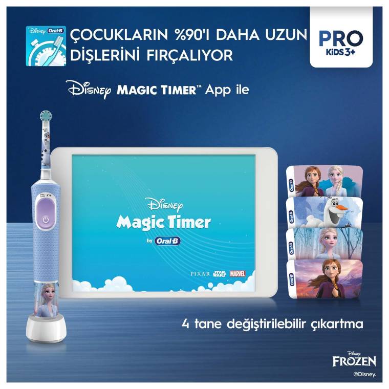 Oral-B Vitality Pro Frozen Özel Seri Çocuklar İçin Şarj Edilebilir Diş Fırçası