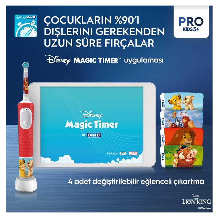 Oral-B Vitality Pro Lion King Özel Seri Çocuklar İçin Şarj Edilebilir Diş Fırçası